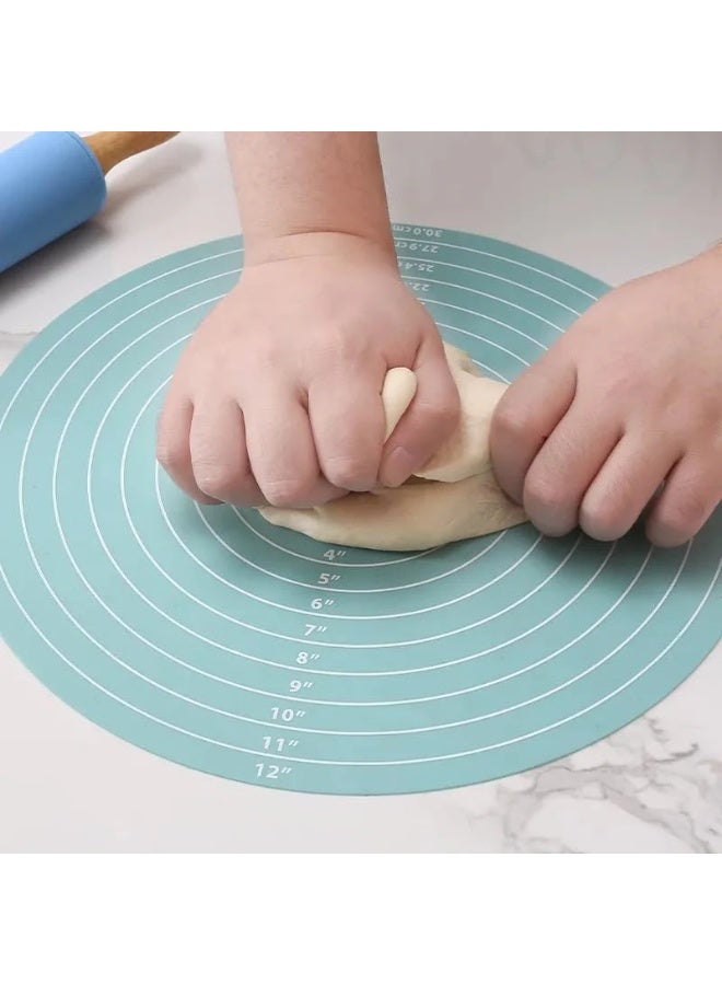 Silicone Baking Mat for Pastry with Measurement Circles – Non-Stick Dough Rolling Pad, Heat Resistant Reusable Kneading Surface for Bread, Pizza & Cookies - Image 4